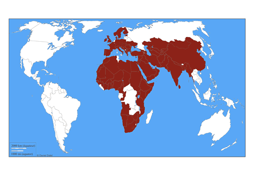 Carte de répartition du vautour percnoptère