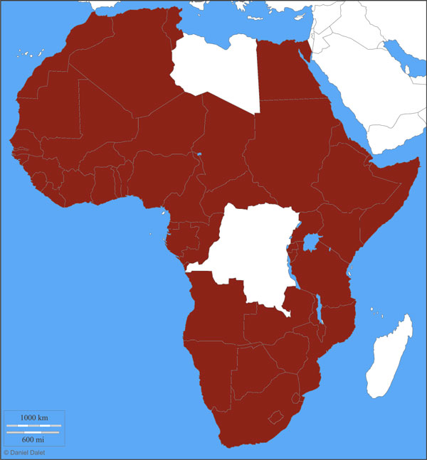 carte d'Afrique des vautours