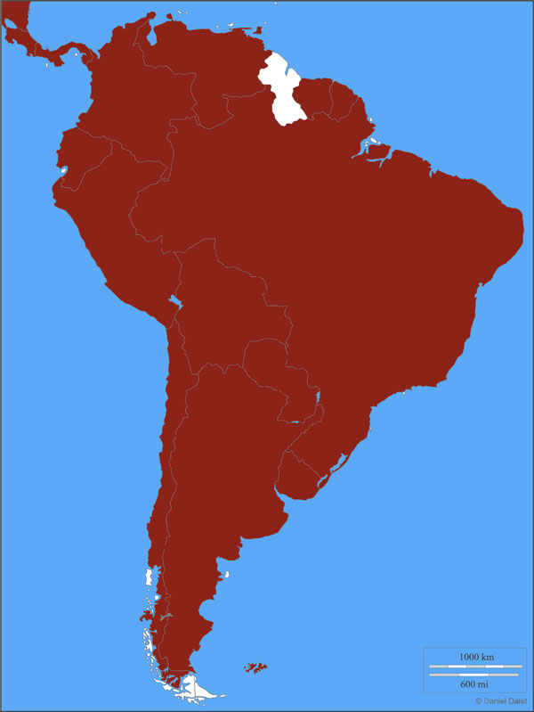 carte d'Amérique du Sud des vautours