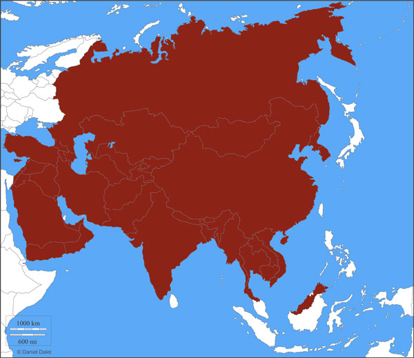 carte d'Asie des vautours
